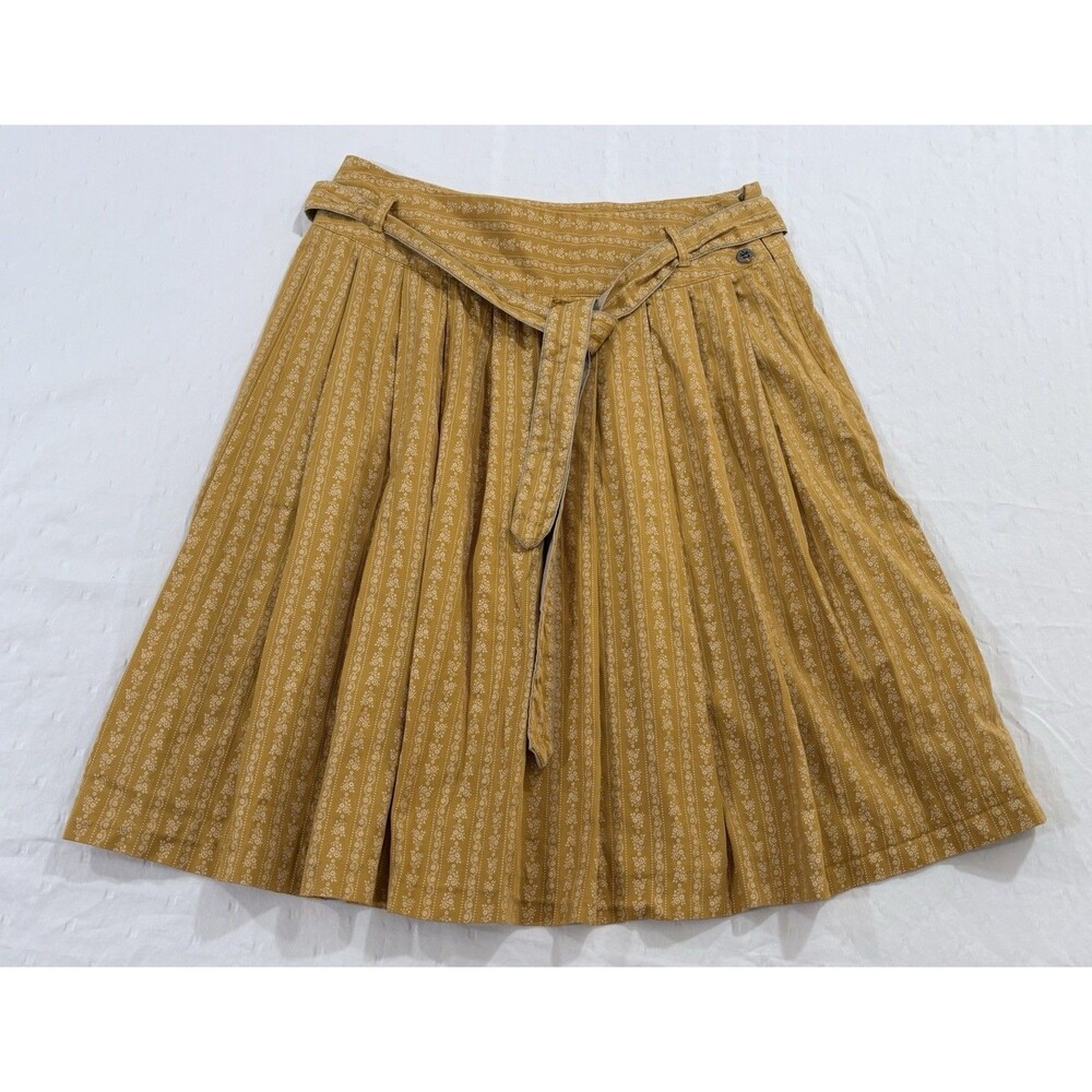 Spieth & Wensky Timotea Trachtenrock Skirt Size 40 M Yellow Cotton Bavarian Folk